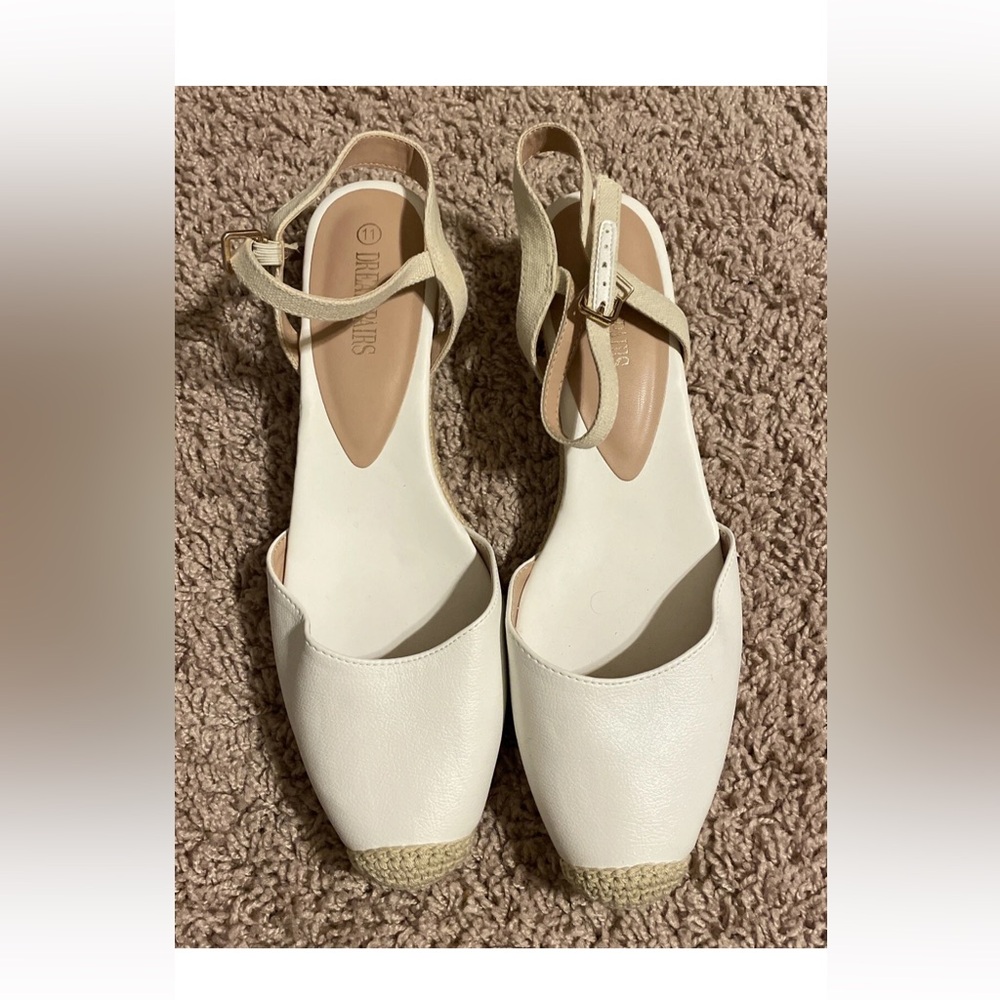 DREAM PAIRS Women's Closed Toe Elastic Ankle Strap Espadrilles Wedge Sandals 11